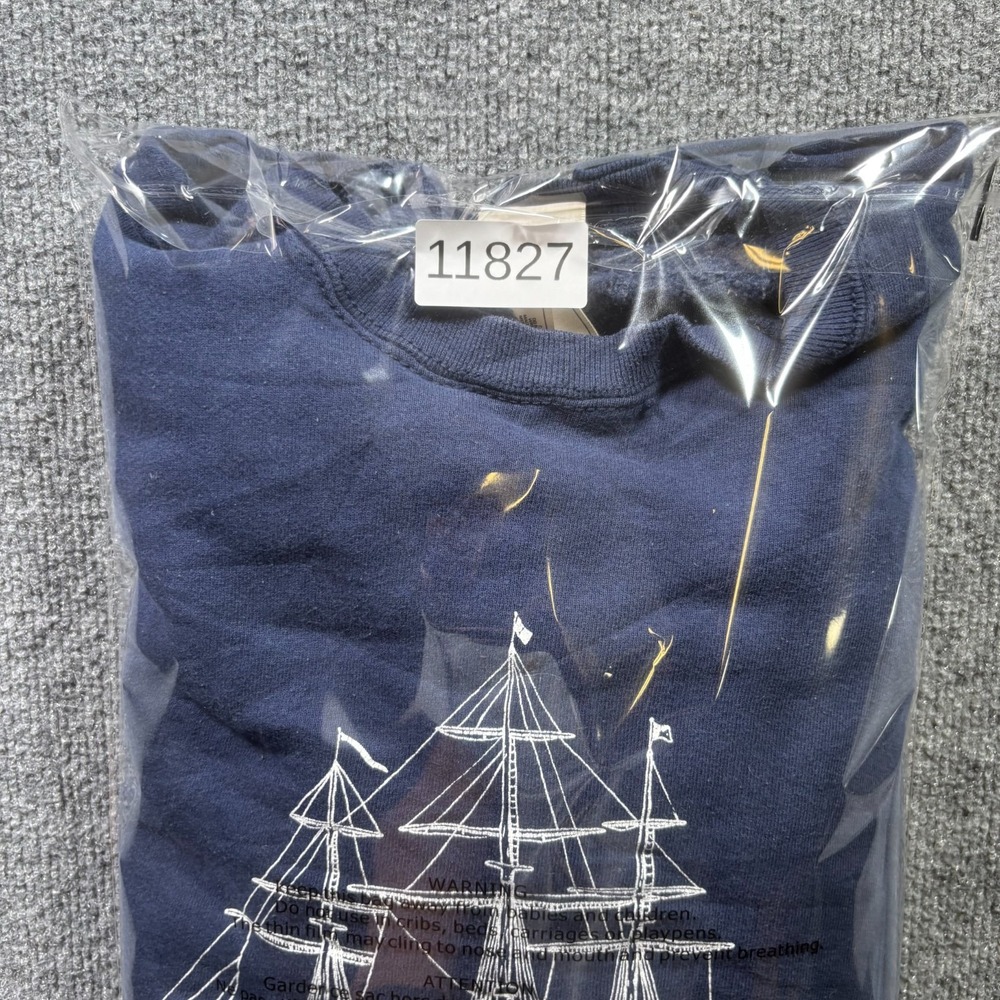 Vintage Fruit of the Loom Sweatshirt Mens 2XL Navy Boston USS Constitution 90s - Picture 10 of 10